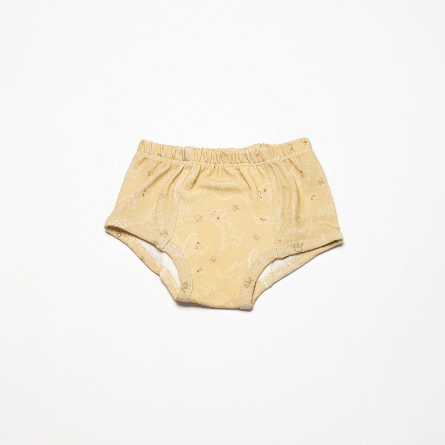 Organic Potty Training Underwear with dinosaurs prints on a white background