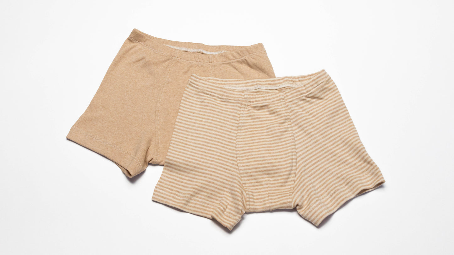 Two pairs of Organic cotton boxer briefs for sensitive skin