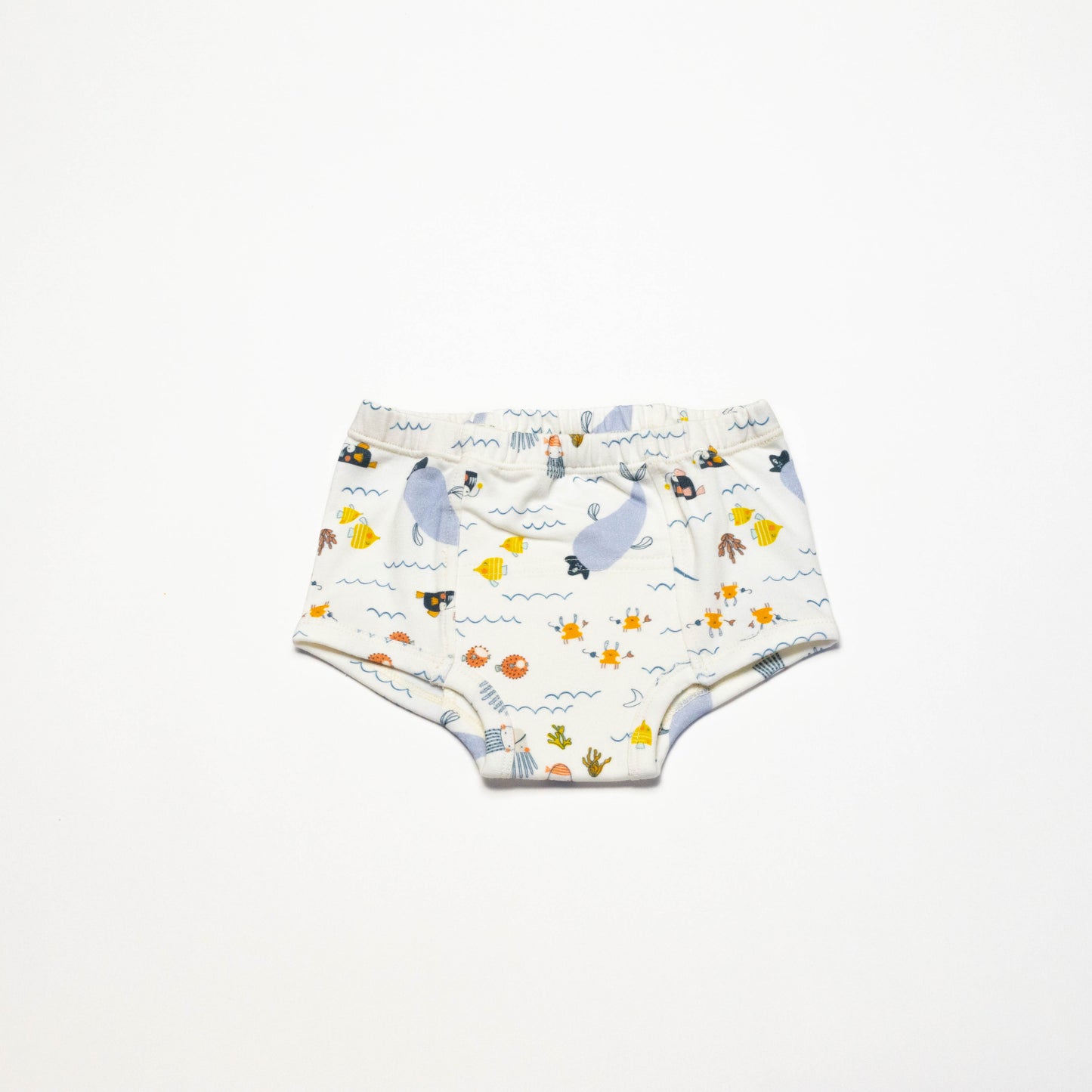 Organic Potty Training Underwear with animal prints on a white background
