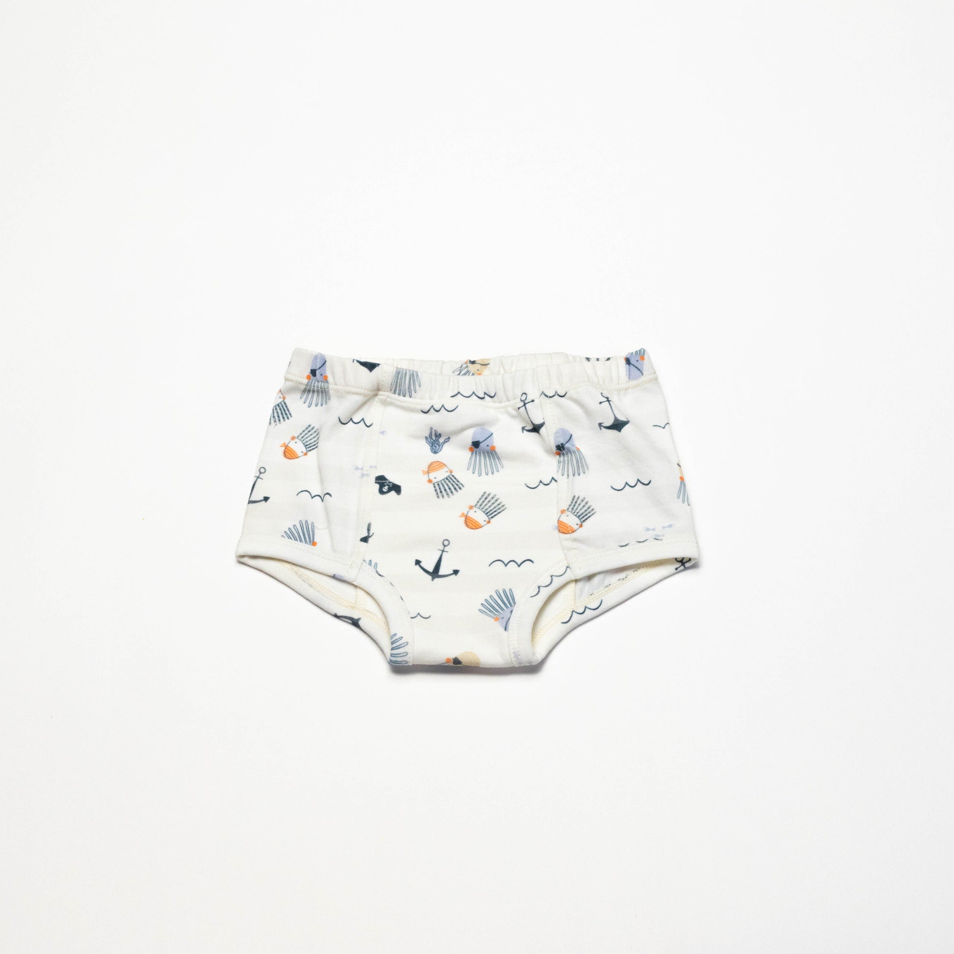 Organic Potty Training Underwear with animal prints on a white background