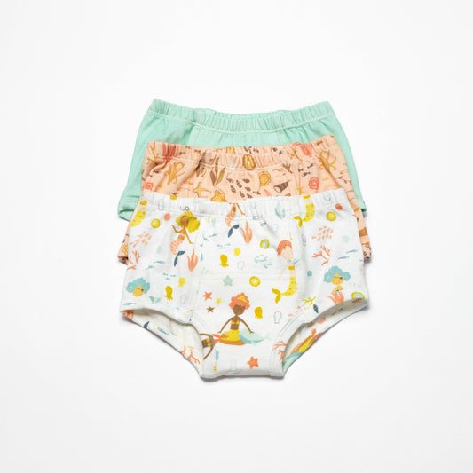 Organic potty training underwear with mermaids print