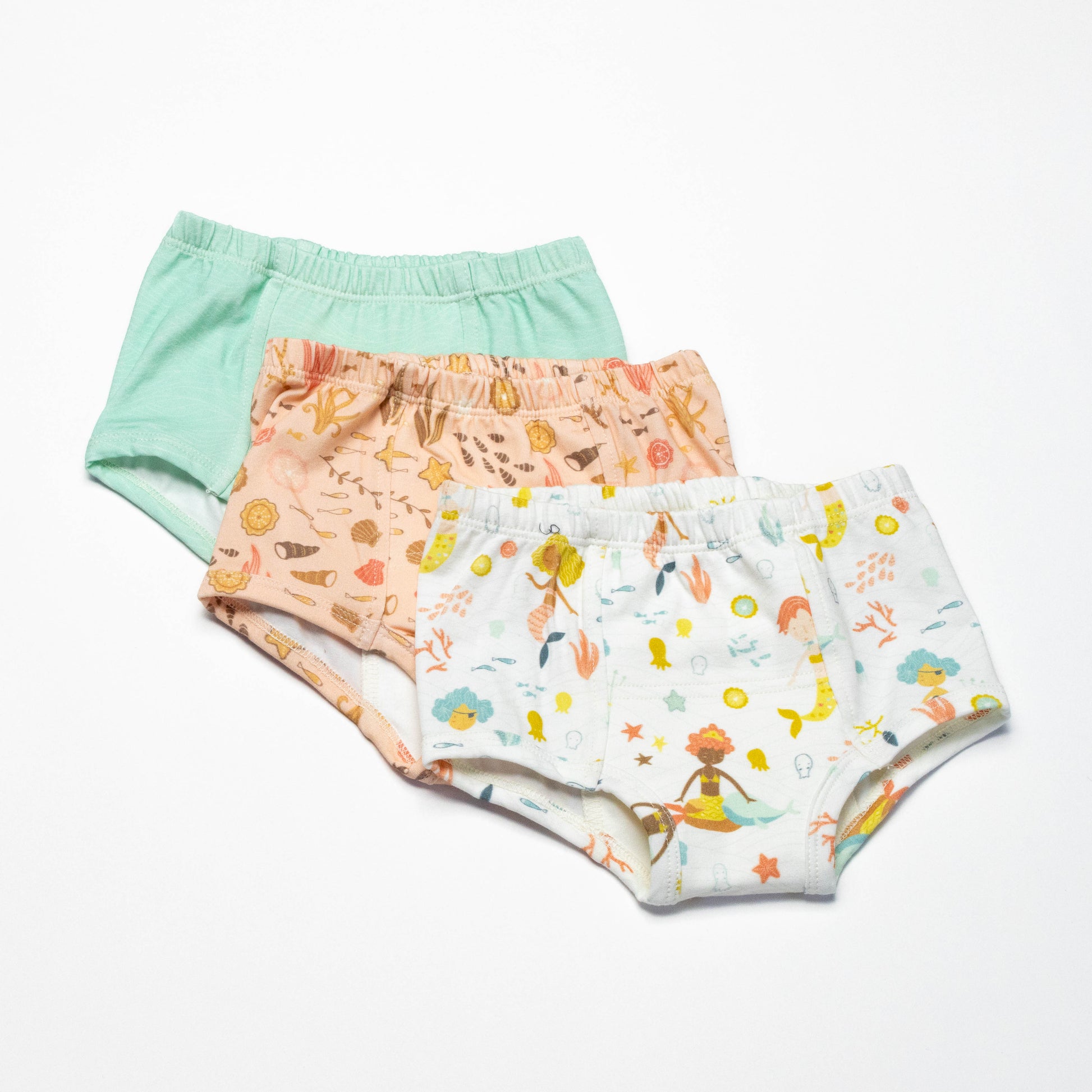 Organic potty training underwear with mermaids print