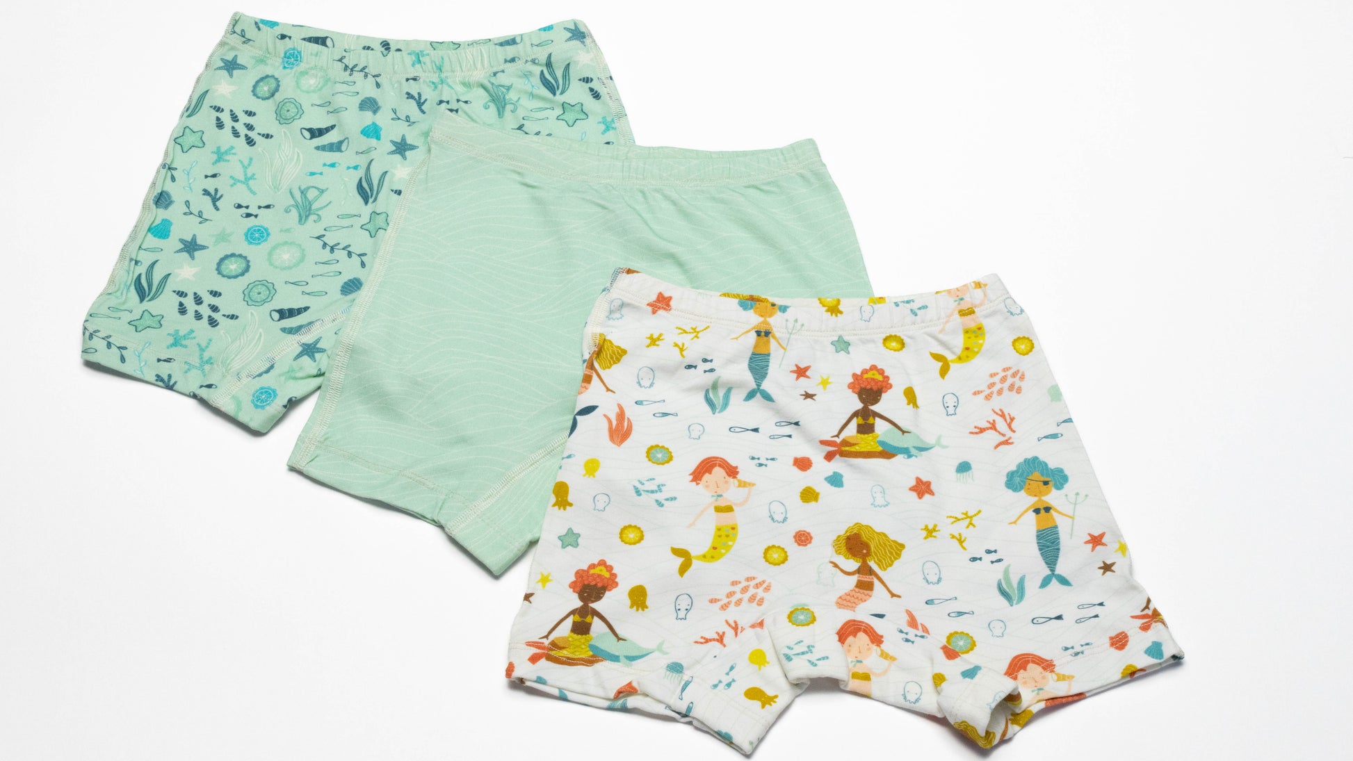 Organic cotton Mermaids Boxer Briefs for girls. Sensitive skin