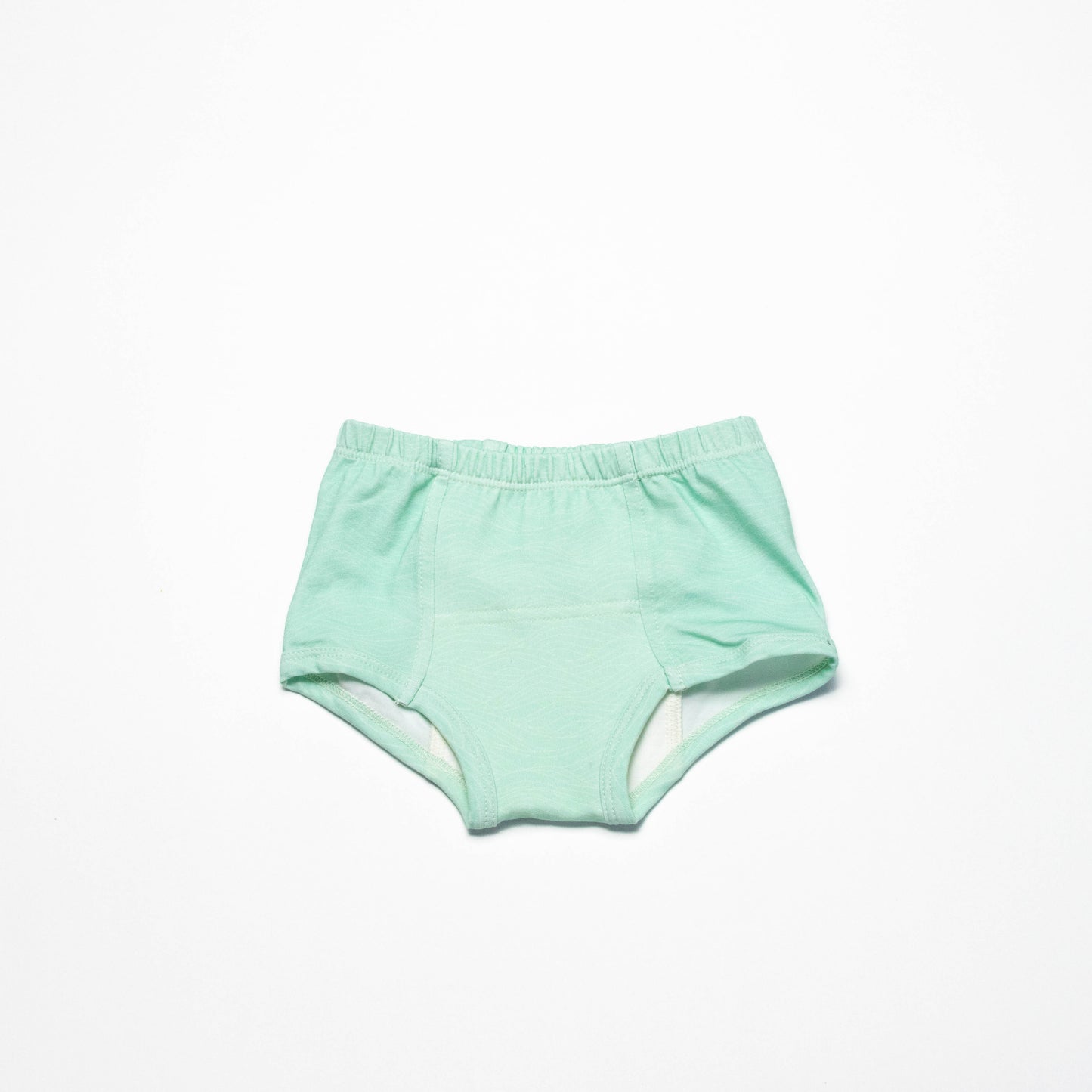 Mint green waves organic potty training underwear