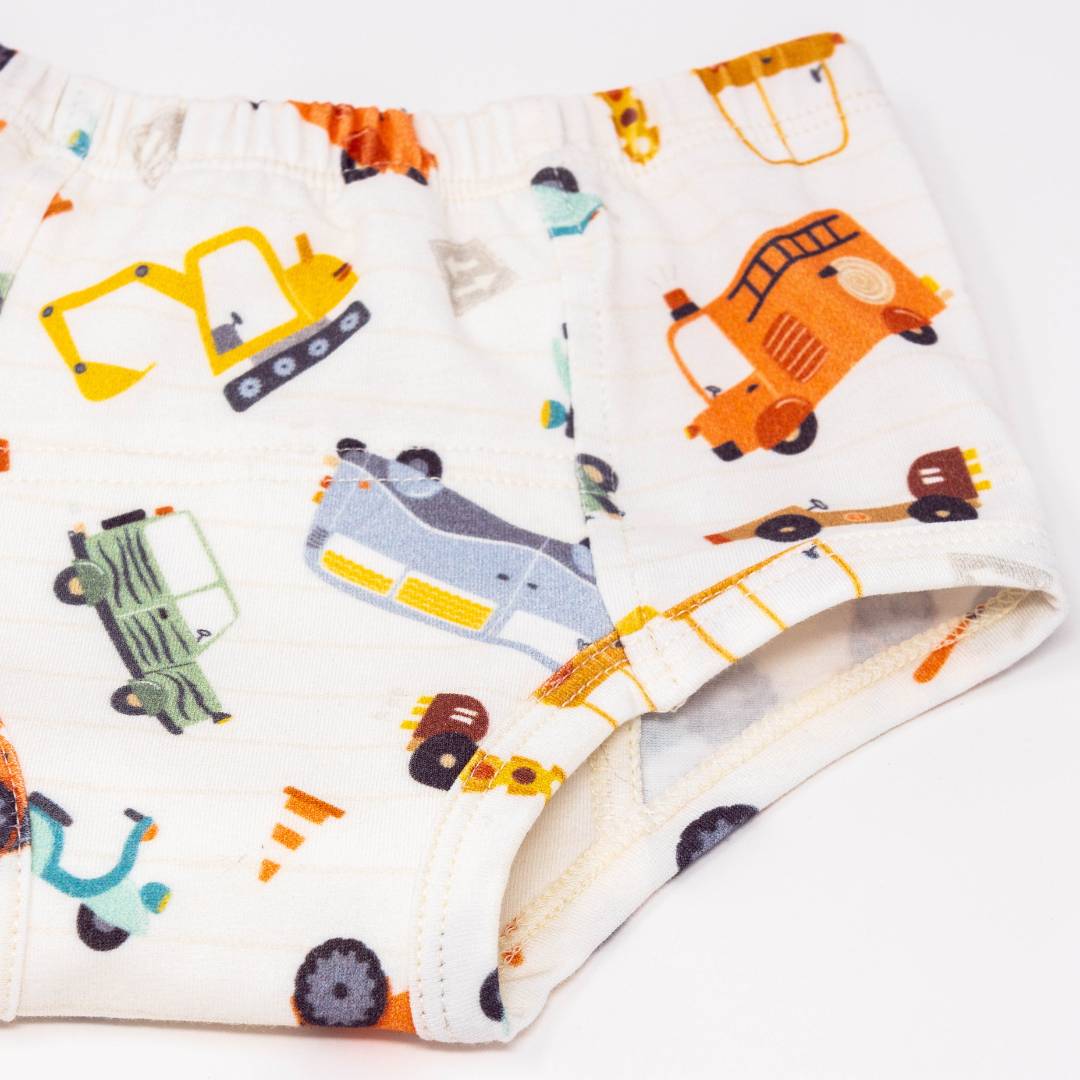 Vintage Transportation Organic Potty Training Underwear: Made from GOTS-certified organic cotton, perfect for delicate toddler skin.
Non-Toxic Toddler Underwear: OEKO-TEX certified, free from harmful chemicals, ensuring the highest safety standards for your child.