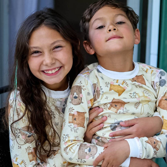 Organic children's pajama with forrest theme